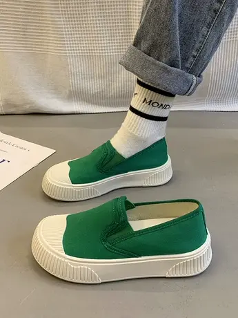 老北京布鞋女2023新款夏季百搭透气帆布鞋一脚蹬舒适厚底休闲鞋子商品大图