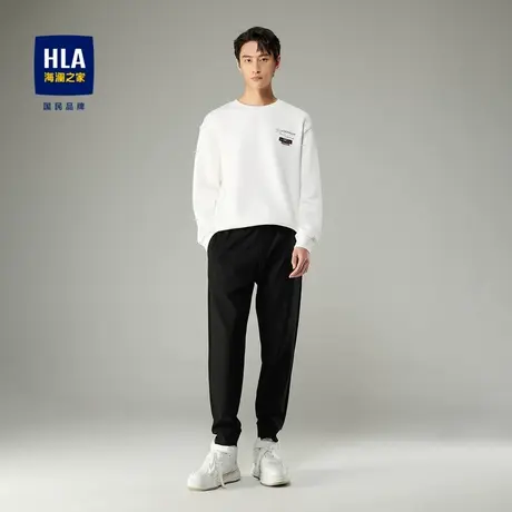 HLA/海澜之家舒适弹力休闲裤2022夏抽绳松紧腰运动风卫裤男商品大图