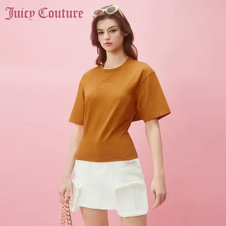 Juicy Couture橘滋2024早春日穿搭新款女装刺绣后腰解构女士T恤商品大图