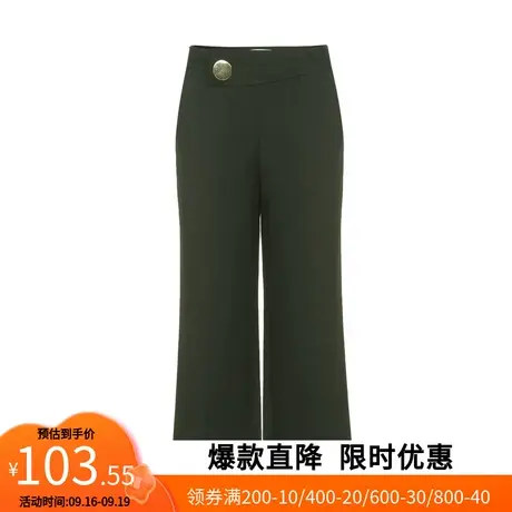 【艾格】2023春季新款上班族简约气质休闲西装裤女宽松显瘦长裤商品大图