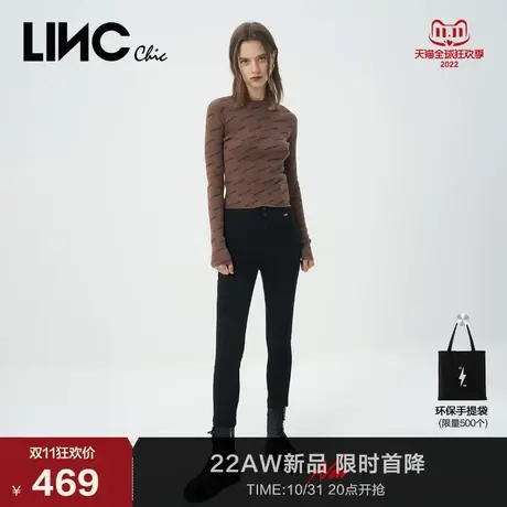 LINC金羽杰2023秋冬季新款高弹修身小脚羽绒裤女Y22807279图片