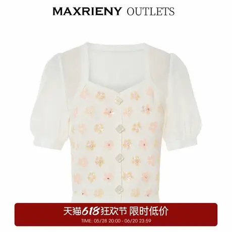 【奥莱】MAXRIENY宫廷复古截短针织衫夏日小衫女上衣商品大图