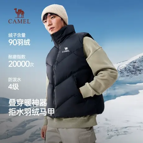 骆驼男装立领羽绒马甲冬季2025新款外穿防泼水加厚坎肩马夹背心男商品大图