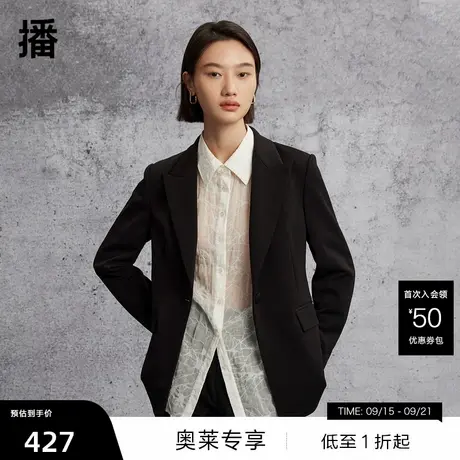 【清仓】播春季新品商场同款简约合体修身廓形立体肩型西服BDQ1XD商品大图