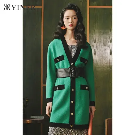 【1996系列】YINER音儿女装冬季V领羊毛针织衫商品大图