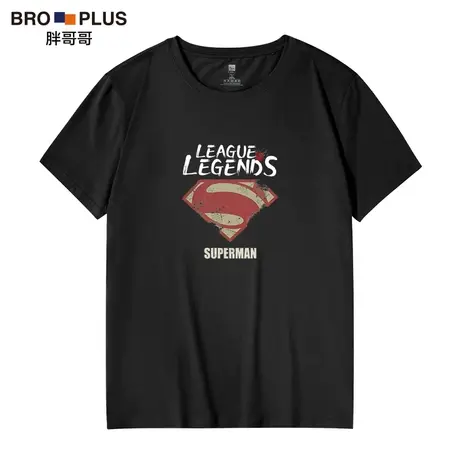 胖哥哥大码短袖T恤男夏季印花加肥加大半袖男青少年学生宽松体恤图片