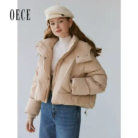 Oece极简风羽绒服外套冬新款女装气质加厚羽绒衣图片
