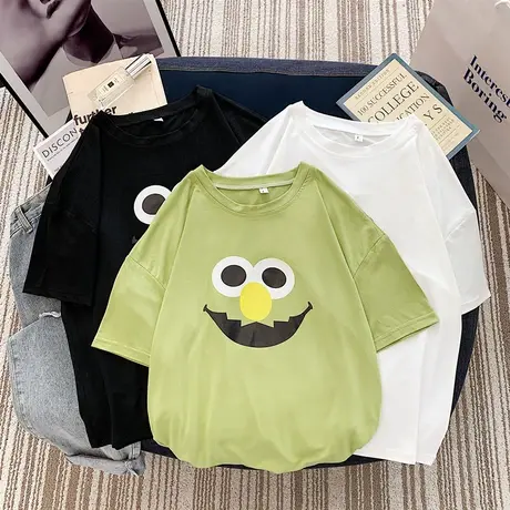 2020新款宽松韩版网红ins短袖t恤女潮学生bf慵懒风百搭蹦迪上衣服商品大图