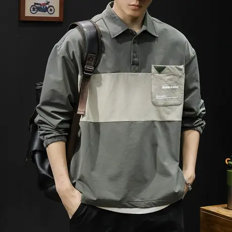 春季polo衬衫男休闲长袖高级感宽松大码户外速干冲锋衣男士外套24商品大图