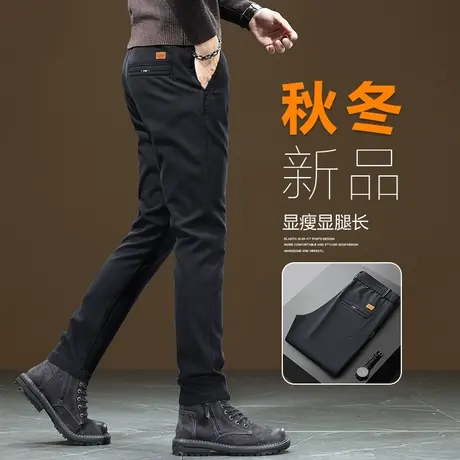 男装弹力直筒休闲长裤秋冬季2024年新款男士商务西裤春秋款男裤子商品大图