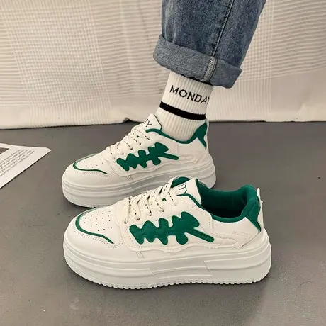 爆款松糕厚底鞋女2024年春季新款休闲百搭网红小白鞋ins潮板鞋子商品大图