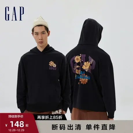 【断码优惠】Gap男女美式复古情侣上衣LOGO法式圈织软卫衣601648商品大图