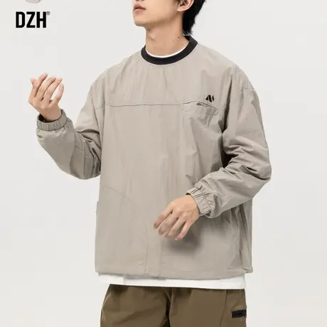 男士圆领外套男潮牌2024年春季新款卫衣痞帅男装潮港风户外冲锋衣商品大图