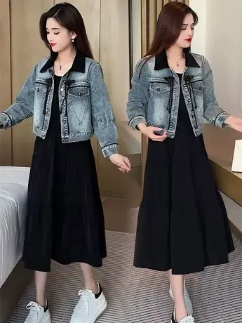 新中式国风盘扣小香风牛仔外套女春季2024新款小个子时尚短款夹克商品大图