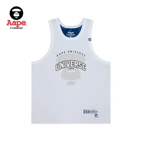 Aape旗舰店男装春夏猿颜字母单面满印双面穿背心1354XXK商品大图