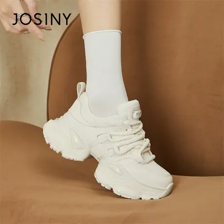 Josiny/卓诗尼厚底老爹鞋2024新款春季舒适轻便休闲运动小白鞋子商品大图