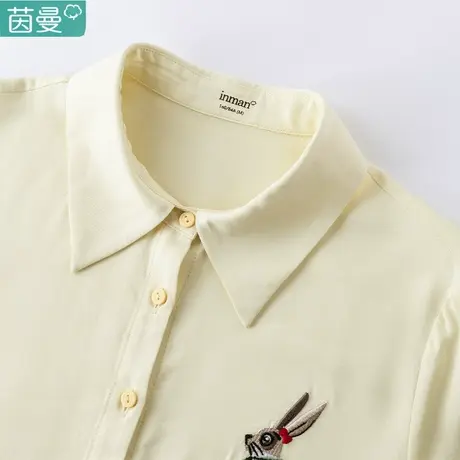 茵曼旗舰店衬衫女新款上衣2023新品初春衬衣叠穿奶系穿搭早秋小衫图片