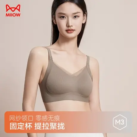 猫人内衣女聚拢小胸蕾丝舒适无痕防下垂无钢圈透气性感文胸罩女生图片