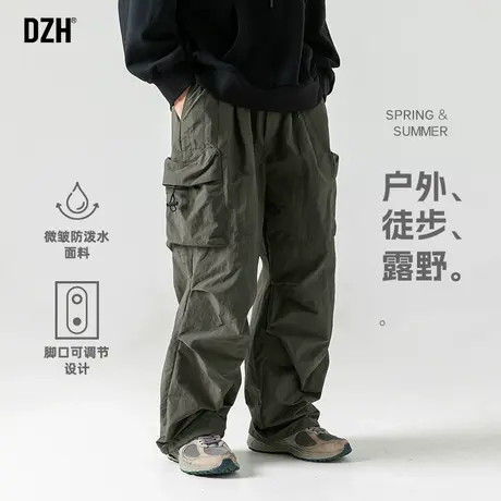 男士伞兵裤绿色工装裤男春秋男裤2025新款防水裤子户外徒步登山裤商品大图