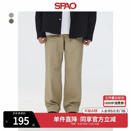 SPAO韩国同款2025年夏季新品男士通勤时尚宽松休闲长裤SPTCF23C03商品大图