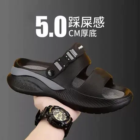 网红潮牌拖鞋男款夏季外穿沙滩篮球运动开车凉鞋厚底防滑耐磨凉拖商品大图