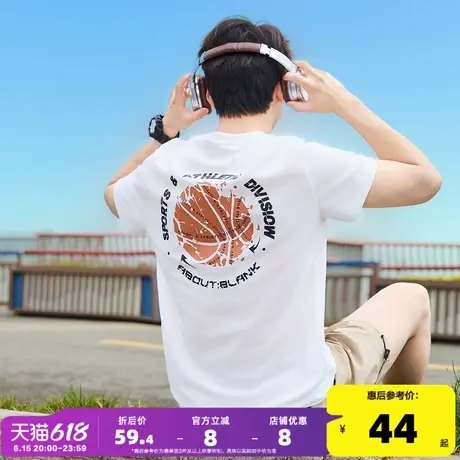 唐狮2025夏季新款男短袖T恤后背印花宽松圆领上衣网眼运动内搭潮t商品大图