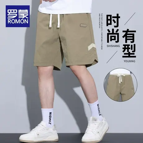 罗蒙冰丝休闲短裤男士夏季薄款潮牌宽松中裤运动凉感五分裤子男款图片
