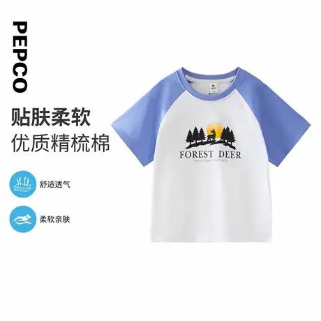 小猪班纳童装2025夏装新款儿童短袖T恤中大童男童圆领上衣男孩潮商品大图