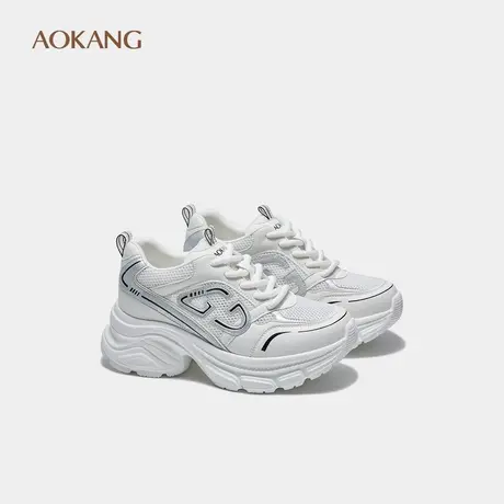 奥康 女鞋秋季美式复古百搭运动休闲鞋网面透气老爹鞋女商品大图
