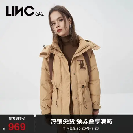 LINCCHIC金羽杰羽绒服女收腰撞色派克服短款羽绒服女冬Y22802166Y商品大图