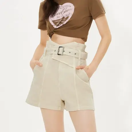 【ONLY奥莱】夏季休闲百搭宽松高腰A字短裤牛仔裤女商品大图