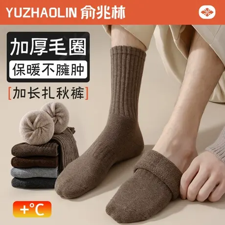 厚袜子男士冬季中筒袜加绒加厚2024秋冬款保暖毛圈冬天男生长筒袜图片