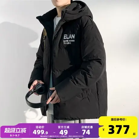 唐狮2024冬季新款情侣装羽绒服男女连帽短款加厚保暖面包服外套潮图片