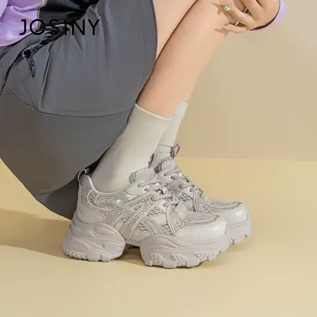 卓诗尼2025秋季新款厚底老爹鞋女时尚舒适运动休闲鞋潮流透气女鞋商品大图