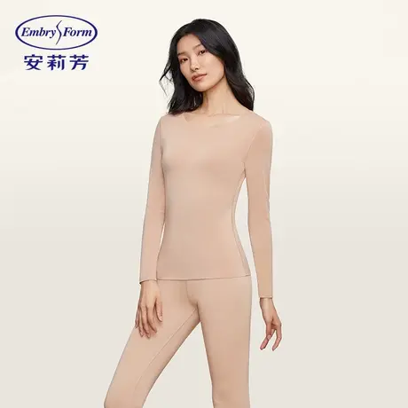 安莉芳专柜新品女士圆领长袖打底上衣简约修身无痕秋衣ED00320图片