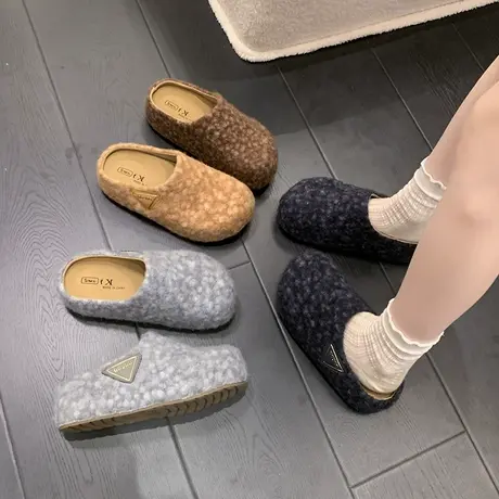 厚底增高拖鞋女2025年秋季新款外穿懒人勃肯鞋网红爆款包头半拖鞋商品大图