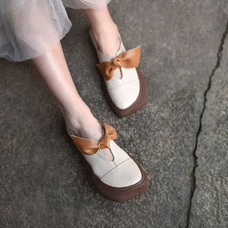 Artmu阿木森女蝴蝶结浅口单鞋女ins潮板鞋方头平底两穿女鞋一脚蹬图片