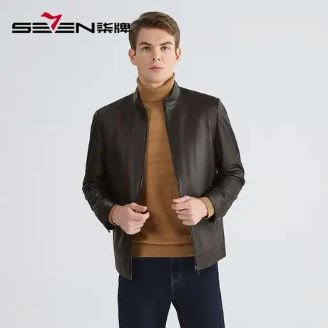 柒牌清仓绵羊皮皮衣外套男秋冬季立领商务百搭可拆鹅绒内胆皮夹克图片