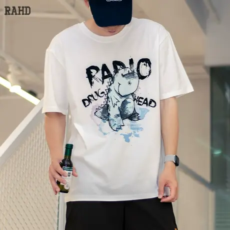 Radiohead小恐龙t恤短袖男宽松休闲百搭2023夏季纯棉T恤圆领汗衫商品大图