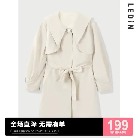 【百亿补贴】乐町收腰风衣休闲秋冬新款风衣外套女宽松C1BEC1202图片