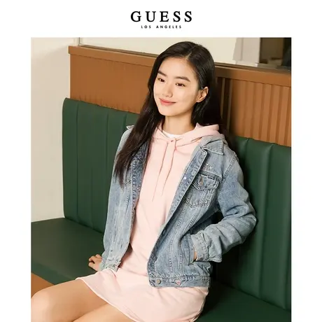 【38上新季】GUESS 女士长袖直筒宽松连帽卫衣连衣裙W2PK0WR2Q41图片
