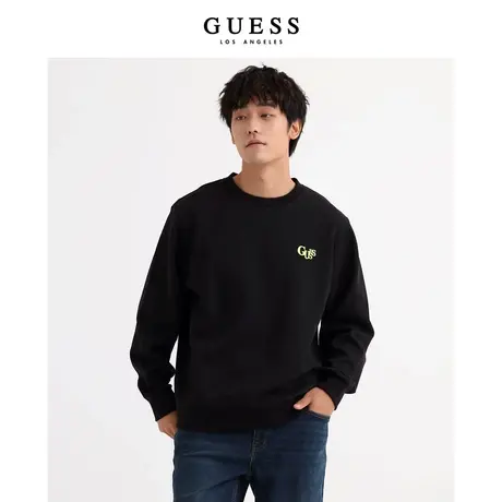 GUESS男女同款简约经典oversize百搭圆领运动卫衣-图片