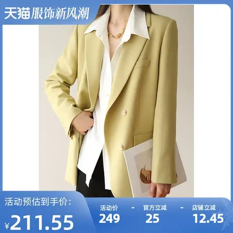 嘉茱莉2025秋冬新款宽松休闲西装外套女韩版英伦风小众西服商品大图