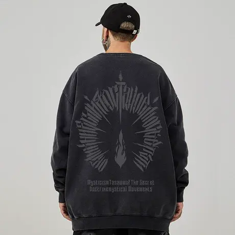 重磅卫衣大码秋冬款连帽加绒美式复古胖子外套春秋冬潮牌宽松男生图片