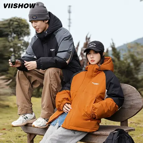 VIISHOW棉衣男款冬季款棉服连帽短款男款衣服加厚外套保暖面包服商品大图