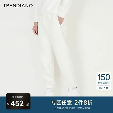 TRENDIANO官方男装冬季新款针织九分休闲长裤男商品大图