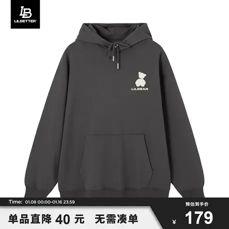 Lilbetter连帽卫衣男休闲运动衣服美式高街简约潮牌上衣宽松外套图片