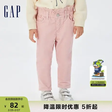 Gap女幼童秋冬款灯芯绒花苞裤430270儿童装洋气可爱直筒裤长裤商品大图