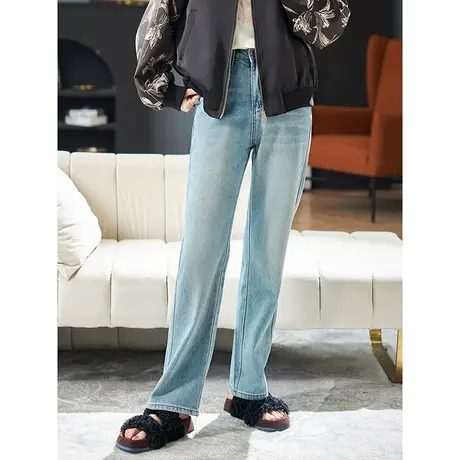 宝诗黎【新品价238元】高腰直筒显瘦牛仔裤ACV1059商品大图