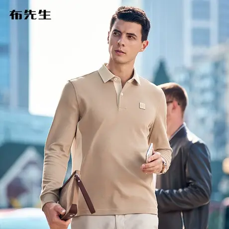 MrBu布先生黑科技保暖抗皱长袖T恤秋冬专利衬衫领男装上衣BT11909商品大图